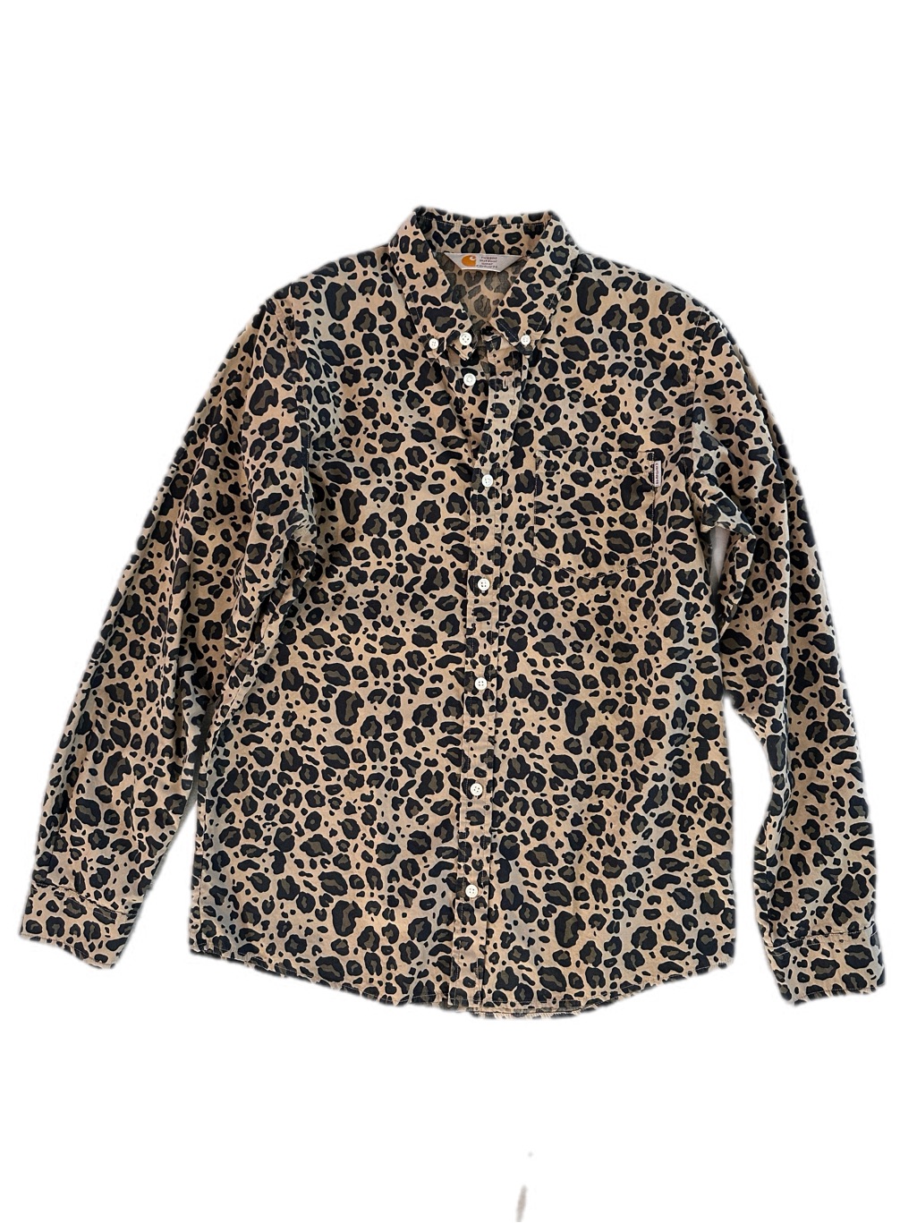 Carhartt Work In Progress L/S Rocha Button-Down Shirt 100% Cotton Leopard Print